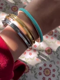 MM Hair Tie Holder Cuff Bracelet For Women Girls Open Bracelet C-shaped Titanium Steel Waterproof Color Keeping