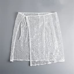 Fashion Glitter Lace Half Length for Ladies Stacked with Interior Bottom Skirt Women's Clothing Skirts Bottom Hem Fart Curtain