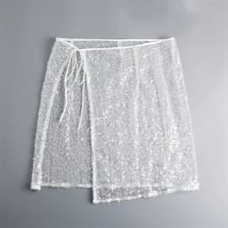 Fashion Glitter Lace Half Length for Ladies Stacked with Interior Bottom Skirt Women's Clothing Skirts Bottom Hem Fart Curtain