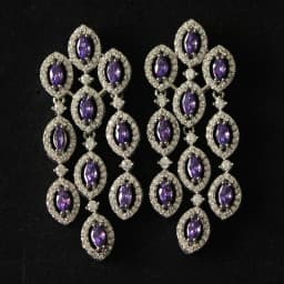 Women Earrings Orange Blue Purple Zircon Shiny Wedding Evening Party Luxury Jewelry Water Drop Dangle Tassel Earrings Gift
