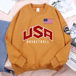 USA Basketballer Printed Street Casual Hoody Men Women Hip Hop Oversized Clothing Loose Warm Fleece Sweatshirts Couple Hoodies