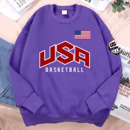 USA Basketballer Printed Street Casual Hoody Men Women Hip Hop Oversized Clothing Loose Warm Fleece Sweatshirts Couple Hoodies