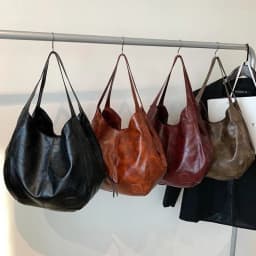 Vintage Women's Bag PU Leather Large Capacity Marble Grain Shoulder Bag Daily Commuter Handbag Shopping Totes
