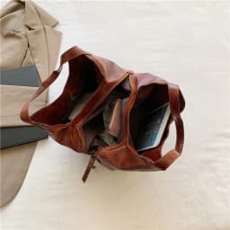 Vintage Women's Bag PU Leather Large Capacity Marble Grain Shoulder Bag Daily Commuter Handbag Shopping Totes