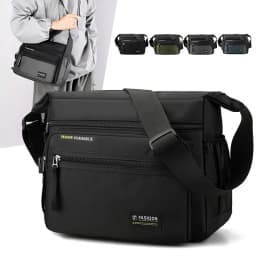 Men Multifunctional Crossbody Bag Nylon Waterproof Shoulder Bag Large Capacity Casual Male Messenger Bag Design Travel Daily