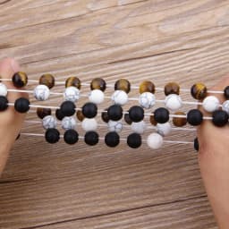 TYO Marble Tiger Eye Matte Onyx Stone Beads Cubic Zirconia Hand Jewelry Accessories Elastic Stretch Men Bracelet Birthday Gift