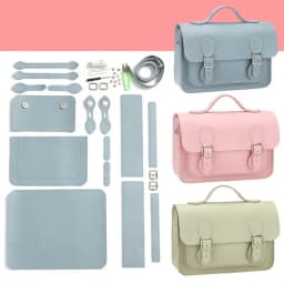 New PU Leather DIY Material Bag 10 Colors DIY Cambridge Messenger Bag Hand-stitched Self-made Bag Women
