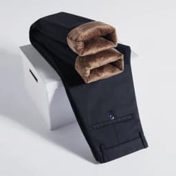 Winter Fleece Men's Business Pants Classic Trousers Elastic Thickened Warm Flannel Straight Casual Brand Plush Pants