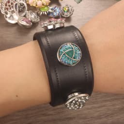 Fashion Weave Punk Rock 051 Real Genuine Leather Fit 18mm Snap Button Bangle Bracelet Charm Jewelry For Women Men