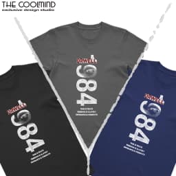 Coolmind U0014-T2 1984 Graphic Print Men T Shirt O-Neck Loose Tshirt Men 100% Cotton Tee Shirts