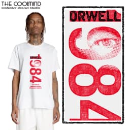 Coolmind U0014-T2 1984 Graphic Print Men T Shirt O-Neck Loose Tshirt Men 100% Cotton Tee Shirts