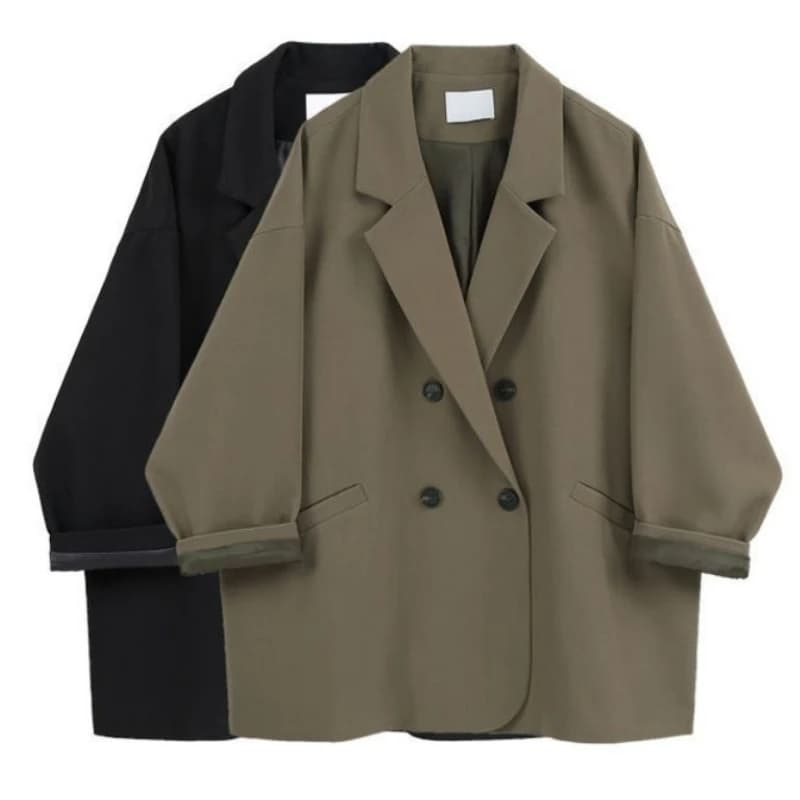 Oversize Blazer Women Suit Korean Chic Black Blazer Casual Coat Streetwear Loose Jackets Solid Women's Clothing Student New