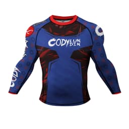 Cody Lundin Black Men's MMA BJJ Brazilian Jujutsu Fighting Taekwondo Long Sleeve Shirt Fitness Training Running Rash Guards