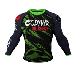 Cody Lundin Black Men's MMA BJJ Brazilian Jujutsu Fighting Taekwondo Long Sleeve Shirt Fitness Training Running Rash Guards