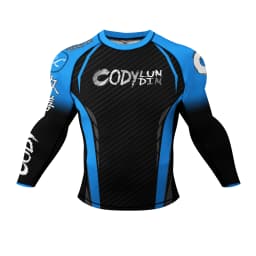 Cody Lundin Black Men's MMA BJJ Brazilian Jujutsu Fighting Taekwondo Long Sleeve Shirt Fitness Training Running Rash Guards
