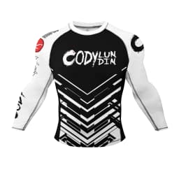 Cody Lundin Black Men's MMA BJJ Brazilian Jujutsu Fighting Taekwondo Long Sleeve Shirt Fitness Training Running Rash Guards