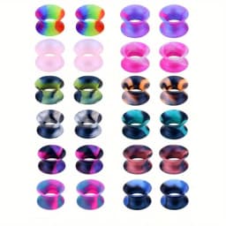 24pcs Acrylic Plastic Ear Expander Ear Stretcher Ear Gauge Pack Set Multiple Colors Available 6mm/8mm/10mm/12mm Body Piercing