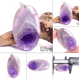 Crystal Fashion Jewelry Amethyst Oval Pendant Necklace Ladies Handmade Natural Gemstone Charm Necklace for Women Men Gift BR389