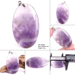 Crystal Fashion Jewelry Amethyst Oval Pendant Necklace Ladies Handmade Natural Gemstone Charm Necklace for Women Men Gift BR389