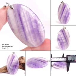 Crystal Fashion Jewelry Amethyst Oval Pendant Necklace Ladies Handmade Natural Gemstone Charm Necklace for Women Men Gift BR389