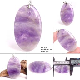 Crystal Fashion Jewelry Amethyst Oval Pendant Necklace Ladies Handmade Natural Gemstone Charm Necklace for Women Men Gift BR389