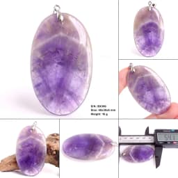 Crystal Fashion Jewelry Amethyst Oval Pendant Necklace Ladies Handmade Natural Gemstone Charm Necklace for Women Men Gift BR389