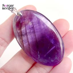 Crystal Fashion Jewelry Amethyst Oval Pendant Necklace Ladies Handmade Natural Gemstone Charm Necklace for Women Men Gift BR389