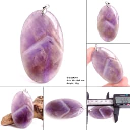 Crystal Fashion Jewelry Amethyst Oval Pendant Necklace Ladies Handmade Natural Gemstone Charm Necklace for Women Men Gift BR389