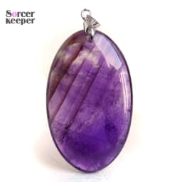 Crystal Fashion Jewelry Amethyst Oval Pendant Necklace Ladies Handmade Natural Gemstone Charm Necklace for Women Men Gift BR389