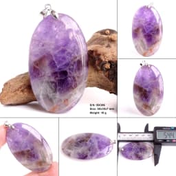 Crystal Fashion Jewelry Amethyst Oval Pendant Necklace Ladies Handmade Natural Gemstone Charm Necklace for Women Men Gift BR389