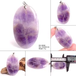 Crystal Fashion Jewelry Amethyst Oval Pendant Necklace Ladies Handmade Natural Gemstone Charm Necklace for Women Men Gift BR389