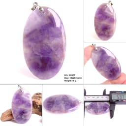Crystal Fashion Jewelry Amethyst Oval Pendant Necklace Ladies Handmade Natural Gemstone Charm Necklace for Women Men Gift BR389
