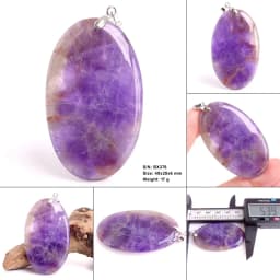 Crystal Fashion Jewelry Amethyst Oval Pendant Necklace Ladies Handmade Natural Gemstone Charm Necklace for Women Men Gift BR389