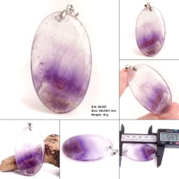 Crystal Fashion Jewelry Amethyst Oval Pendant Necklace Ladies Handmade Natural Gemstone Charm Necklace for Women Men Gift BR389