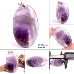 Crystal Fashion Jewelry Amethyst Oval Pendant Necklace Ladies Handmade Natural Gemstone Charm Necklace for Women Men Gift BR389