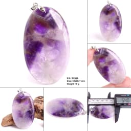 Crystal Fashion Jewelry Amethyst Oval Pendant Necklace Ladies Handmade Natural Gemstone Charm Necklace for Women Men Gift BR389