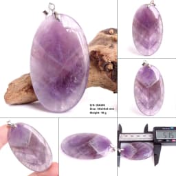Crystal Fashion Jewelry Amethyst Oval Pendant Necklace Ladies Handmade Natural Gemstone Charm Necklace for Women Men Gift BR389