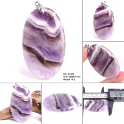 Crystal Fashion Jewelry Amethyst Oval Pendant Necklace Ladies Handmade Natural Gemstone Charm Necklace for Women Men Gift BR389