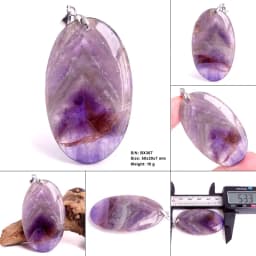 Crystal Fashion Jewelry Amethyst Oval Pendant Necklace Ladies Handmade Natural Gemstone Charm Necklace for Women Men Gift BR389