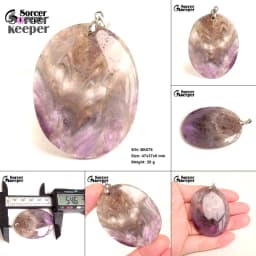 Crystal Fashion Jewelry Amethyst Oval Pendant Necklace Ladies Handmade Natural Gemstone Charm Necklace for Women Men Gift BR389