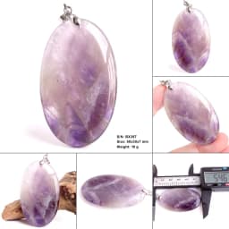 Crystal Fashion Jewelry Amethyst Oval Pendant Necklace Ladies Handmade Natural Gemstone Charm Necklace for Women Men Gift BR389