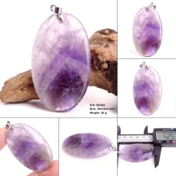 Crystal Fashion Jewelry Amethyst Oval Pendant Necklace Ladies Handmade Natural Gemstone Charm Necklace for Women Men Gift BR389