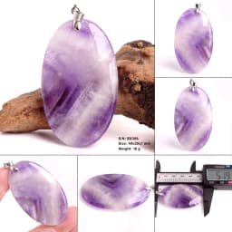 Crystal Fashion Jewelry Amethyst Oval Pendant Necklace Ladies Handmade Natural Gemstone Charm Necklace for Women Men Gift BR389