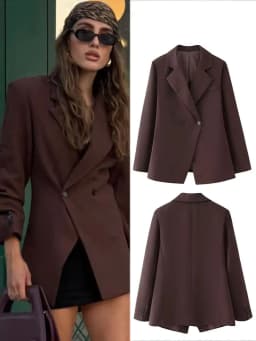 HH 2024 Women's Chic Waist Casual Suit Jacket Fashion V-neck Single Button Decoration Elegant Women's Street Casual Jacket