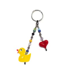 HERLOOK Bag Charm for Women Big Love Heart Keychain Beads Chain for Key & Bags Trendy Y2K Accesories