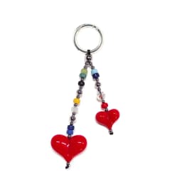 HERLOOK Bag Charm for Women Big Love Heart Keychain Beads Chain for Key & Bags Trendy Y2K Accesories