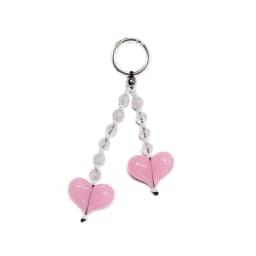 HERLOOK Bag Charm for Women Big Love Heart Keychain Beads Chain for Key & Bags Trendy Y2K Accesories