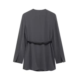 DUOPERI Women Solid Blazer With Belt V-Neck Long Sleeves Female Chic Lady Casual Outfits