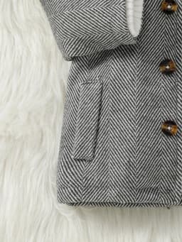 2024 New Baby Boys 1-3Y Fall/Winter Long Sleeve Plush Warm Jacket With Button For Chinese Style Outdoor Wear