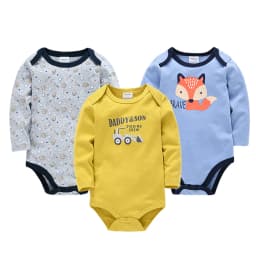 3/6 PCS Baby Clothes Newborn Bebe Boys Romper Set Long Sleeve 100% Cotton Kids Bodysuit Jumpsuit Pants Clothing 3~24M